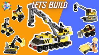 Lego Construction Team Construction Set MINI VEHICLES Tutorial SATISFYING Mini Blocks [upl. by Ynavoeg]