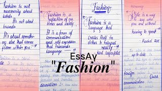 Essay quotFashionquot💅 with quotations for class 10th best afshan mubeen [upl. by Elwin]