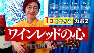 【１日で弾く！】ワインレッドの心  安全地帯（玉置浩二）ギター弾き語り カバー（歌詞コード・ダイアグラム付き）サントリー「赤玉パンチ」CMソング [upl. by Ehcrop701]