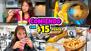 1 día Comiendo con 15 PESOS 🐓 ¡ME SOBRÓ 😱  Conny Merlin [upl. by Okimuy]