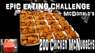 200 CHICKEN NUGGET CHALLENGE AT MCDONALDS INSANE throw up warning [upl. by Lettie]