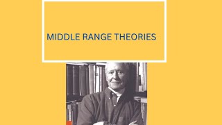 Middle Range Theories  RK MERTON [upl. by Ranit]