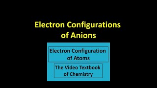 Electron Configurations of Anions [upl. by Licna]