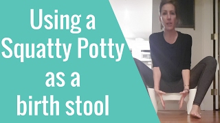 Use a Squatty Potty as a birth stool [upl. by Pouncey938]