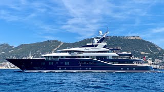 SOLANDGE €155 Million 85m Lurssen Built Superyacht Docking In Gibraltar 4K [upl. by Irneh]