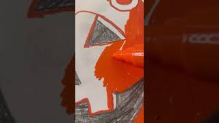 Drawing a JackOLantern 🎃 halloween drawing posca shorts cool trending [upl. by Ahsilam744]