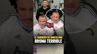 ¡Barbero se burla de los fans del Barça con una camiseta del Real Madrid 😱 probarbersstudio [upl. by Nassi]