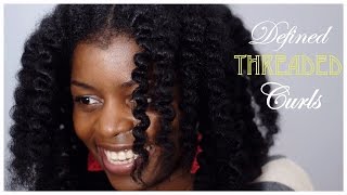 Defined Curls Using African Threadding Method on Natural Hair  MissT1806 [upl. by Gapin104]