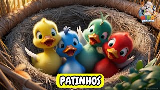 🐥 Patinhos Coloridos no Lago Pula Nada e se Diverte 💦🎶  Música Infantil Animada 😄 [upl. by Hillegass868]