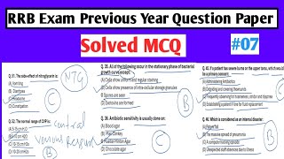 rrb exam previous year question paper  RRB ntpc exam question paper  solved MCQ [upl. by Roxy]