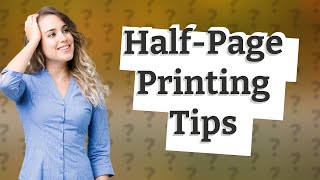 How to print only half a page [upl. by Aleahs]