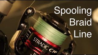 How to Spool Braided Line on a Spinning Reel Without Line Twists or Loops [upl. by Ardyaf]