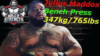 Julius Maddox RAW Bench Press 347kg765lbs [upl. by Ianteen]