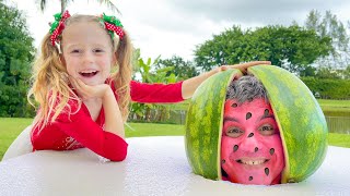 Nastya and Watermelon with a fictional story for kids [upl. by Aluin]