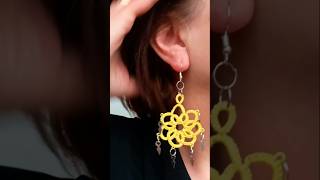 Needle tatting Earrings quotSundialquot FairyLacefromElena Short tattingearrings Sunny DIY handmade [upl. by Aninay]