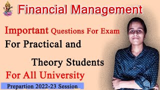 Financial Management Important Question for 202223 Exam Important Chapter of Financial Management [upl. by Pepe]