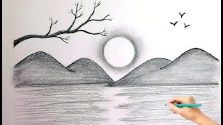 Creating a Beautiful Landscape Sketch  landscape  AMARDEEP ARTS [upl. by Terrill930]