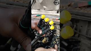 NEW INJECTOR INSTALL amp AIR REMOVE IN DISEL automobile mechanic [upl. by Aisul]