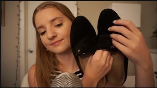 ASMR Shoe Collection Part 2 Flats amp Slide On Shoes  Whispered [upl. by Ardisi]