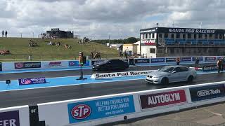 My E60 535D vs M5 E60 at Santa Pod [upl. by Semajwerdna40]