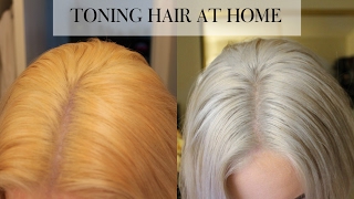 TONING BLEACHED HAIR AT HOME  Wella T18 [upl. by Linad]