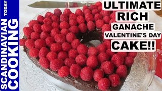 How To Make Chocolate Ganache Cake with Raspberries  Chokoladekage med Chokolade Glasur og Hindbær [upl. by Verger455]