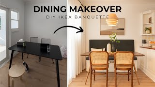 Small Dining Area Makeover  IKEA Bench Hack [upl. by Azarcon27]