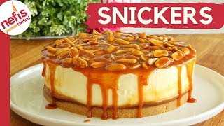 FIRINDA PİŞMEYEN SNICKERS CHEESECAKE TARİFİ 🥜💫 [upl. by Koran]