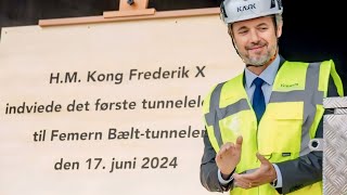 King of Denmark Inaugurates First Tunnel Element of Femern Belt Tunnel [upl. by Nyladnor]