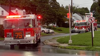 Glenolden Fire Company Tower 5 and Briarcliffe Fire Company Engine 75 and Pipeline 75 Responding [upl. by Seligman]