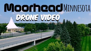 Moorhead MN Minnesota Drone Video Aerial Footage Hjemkomst Center Hopperstad Stave Church Red River [upl. by Asennav]