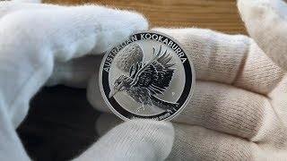 Close up look at the 2018 Australian Kookaburra Silver Bullion 1oz Coin [upl. by Azmah381]