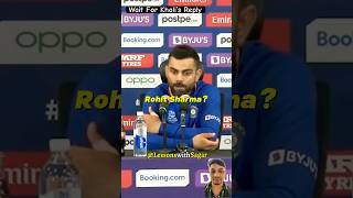 Kohlis reply to reporter on dropping Rohit from T20i viratkohli rohitsharma msdhoni gg shorts [upl. by Nosirrag138]