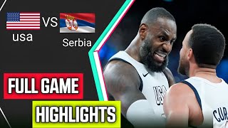 USA vs Serbia Basketball FULL GAME HIGHLIGHTS SEMIFINALS Paris 2024 Olympics [upl. by Bartle519]