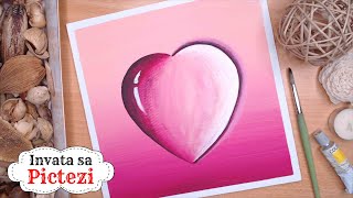 PICTURA Simpla pentru INCEPATORI 💖 Tutorial Pictura Acrilica Romania  Invata sa Pictezi [upl. by Hpejsoj]