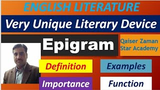 What is epigram in Literature Epigram definition function example importance Figure of Speech [upl. by Notsew]