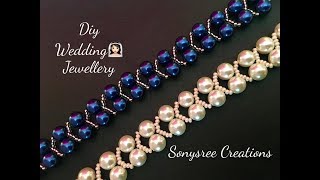 Elegant Pearl Beaded Bracelet Wedding jewelry 👰🏻 Super Easy Tutorial [upl. by Isadora]