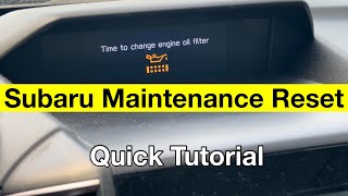 Time to change engine oil message reset  Subaru forester [upl. by Haynor]