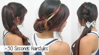 30 Seconds Hairstyles TIMED l Quick Cute amp Easy School Hairstyles [upl. by Keele]