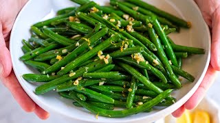 Garlic Butter Sautéed Green Beans Recipe [upl. by Aerua]