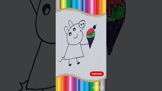 Peppa pig and ice cream drawing shorts shortvideos easydrawing art desenhar [upl. by Solrac185]