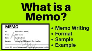 Memo  What is Memo Writing in English  What is Memorandum  Format  Sample  Example [upl. by Jat]