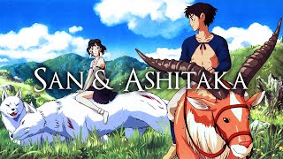 San amp Ashitaka Princess Mononoke – Ghibli Beautiful Music AI 🐺 [upl. by Debbra]