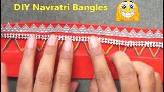 DIY Navratri Bangle in just 2 minute  DIY Handmade Navratri Jewelry making at home [upl. by Caron654]