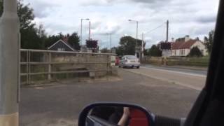 Swineshead Bridge Station level crossing Lincolnshire [upl. by Llenol304]