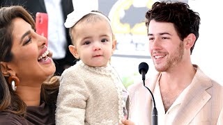 Nick Jonas and Priyanka Chopra Debut Baby Malti at Walk of Fame Event [upl. by Yevoc505]