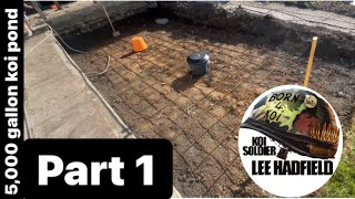 5000 gallon koi pond build Part 1 [upl. by Hadeehsar]