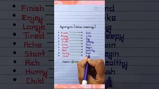 Synonyms Same Meaning📝👩‍🏫🔥😉shorts ytshorts education english learnenglish shortvideo yt [upl. by Irahs443]