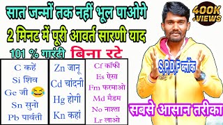 2 मिनट में– आवर्त सारणी याद करने की ट्रिक  Avart Sarni trick  Periodic Table trick [upl. by Kendrick950]