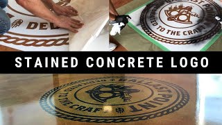 How to Stencil a Logo on a Stained Concrete Floor [upl. by Cogen]